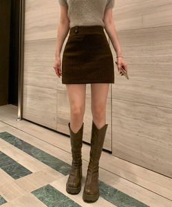 Fit Guaranteed Romantic Velvet Corduroy High-Waist A-Line Mini Skirt