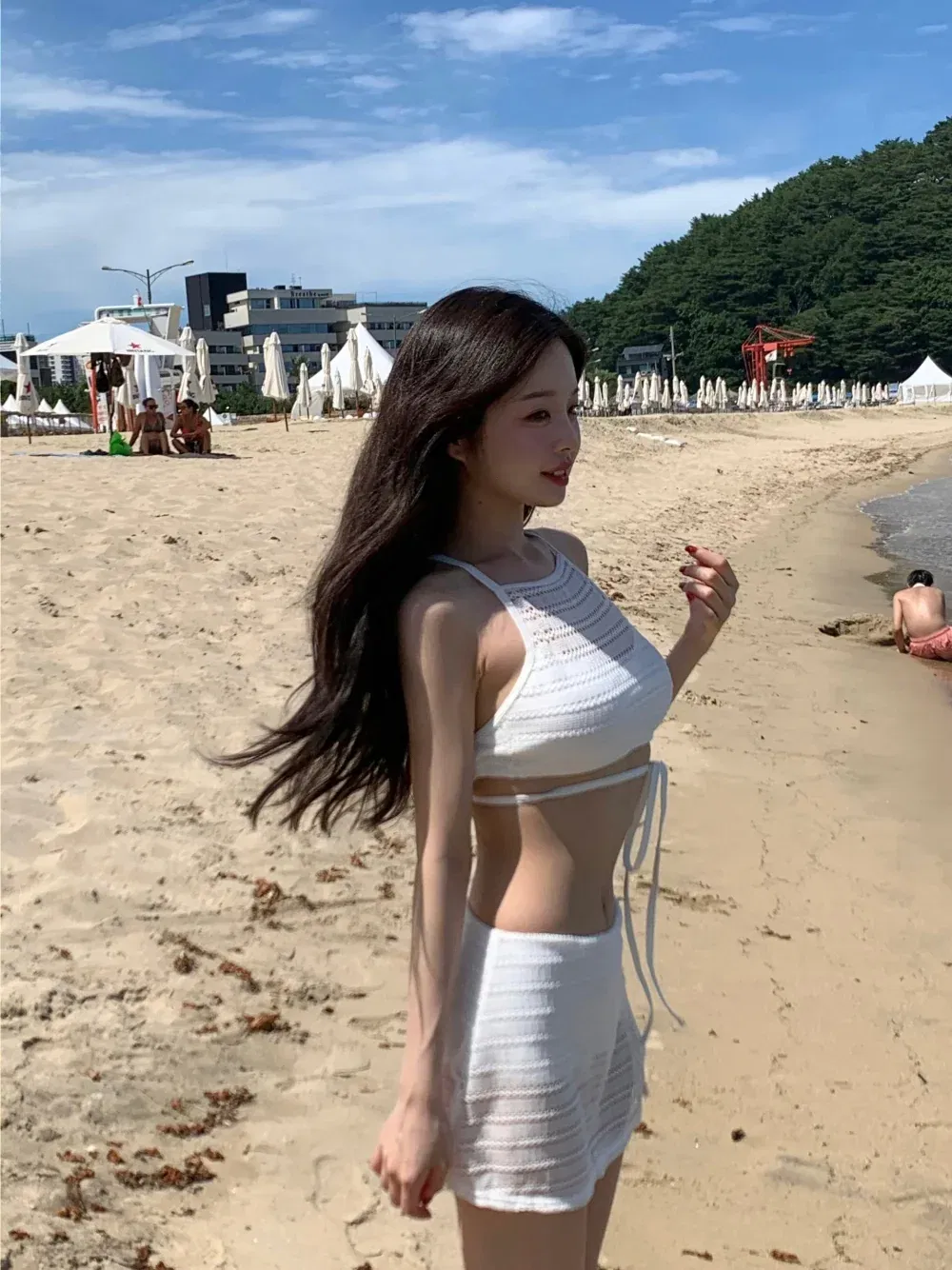 민소매 모델 착용 이미지-S1L78