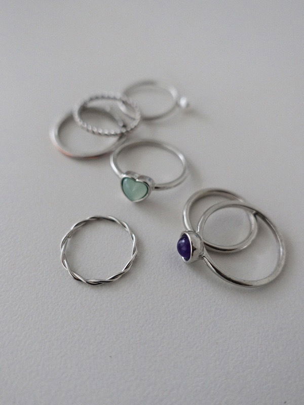 愛心珍珠戒指套裝