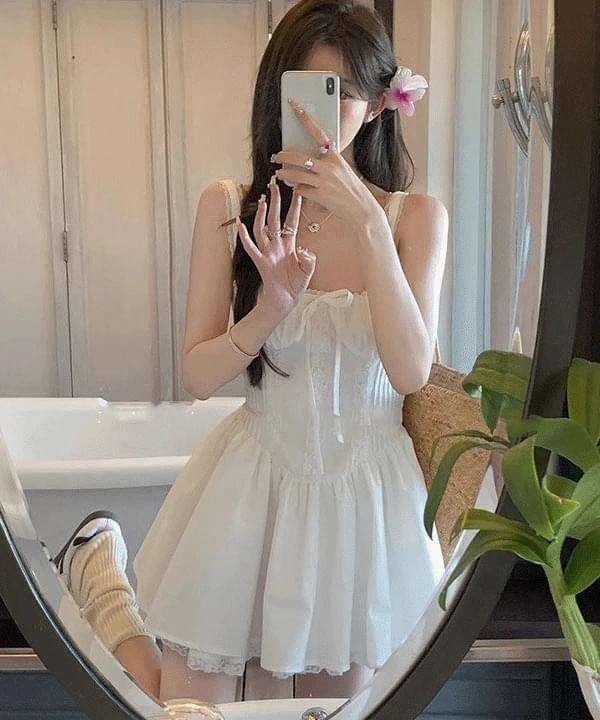 Roselyn lace-up corset mini Dress (Ships Today)