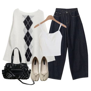 jeans,knitwears,sleeveless 코디