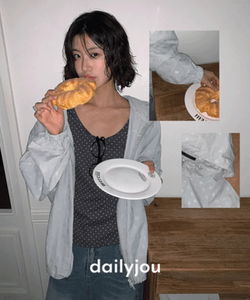 Levon Dot Two-Way Windbreaker Hooded Jacket