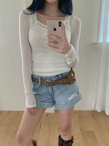 포켓 워싱 숏팬츠