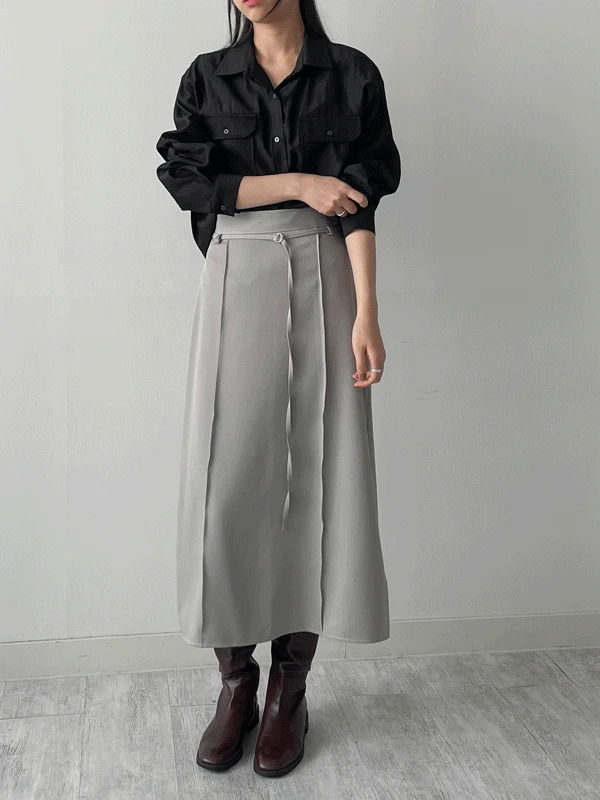 Stitched banding long skirt