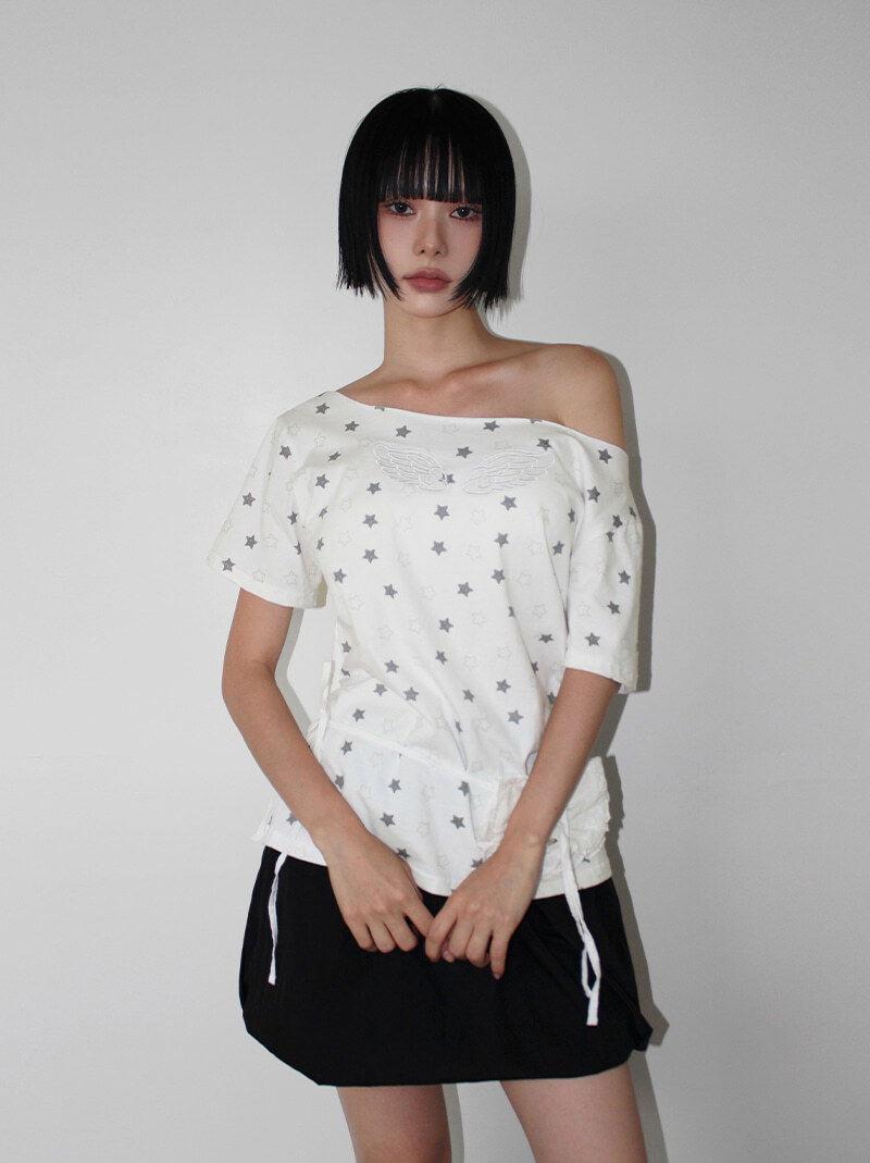 ANGEL STAR OFF-SHOULDER TEE
