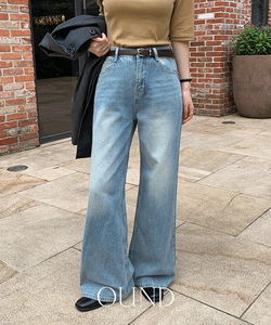 Camp back Split wide denim pants - 3 colors