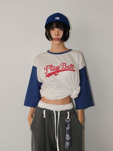 PLAYBALL RINGER TEE (white / gray)