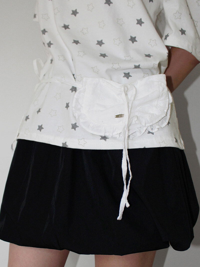 LACE BELT BAG (white / black)