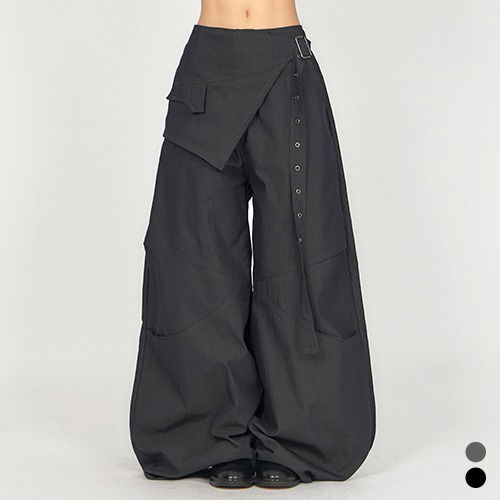 Belted Wide Pants PA054