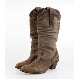 린넨 레더 웨스턴부츠