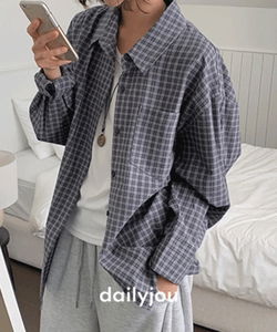 馬龍寬鬆格紋襯衫