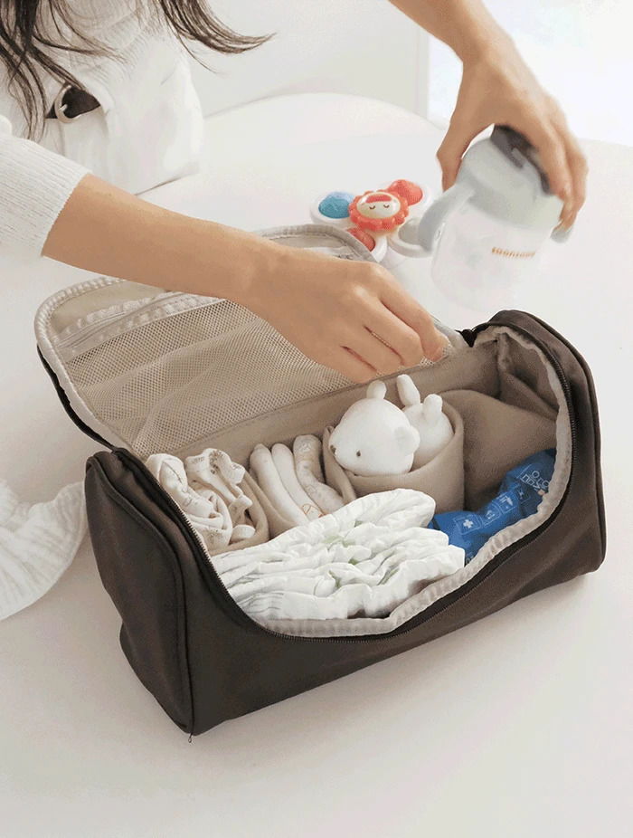 여행용 대용량 칸막이 파우치 방수 메이크업 박스 베이비 파우치백