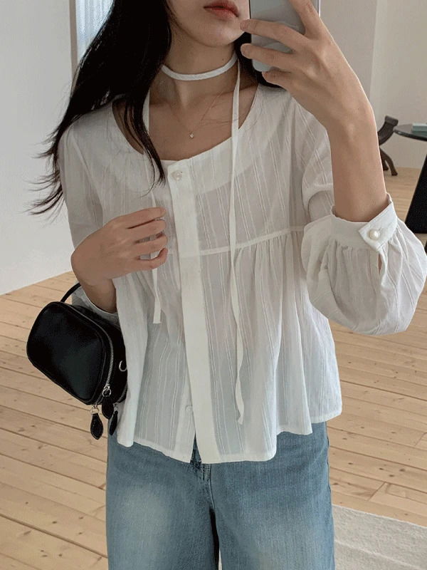 스너프 블라우스(타이set)