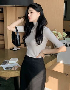 羅紋修身五分袖上衣