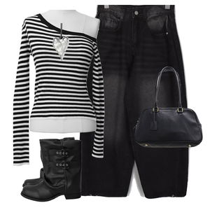jeans,knitwears,boots 코디