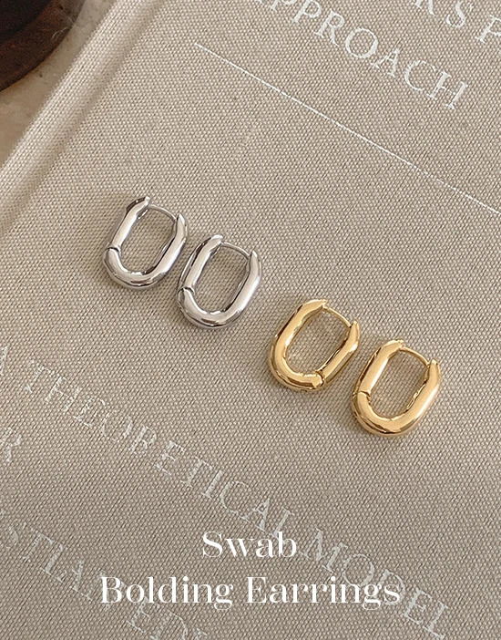 簡約銀色圓環耳環