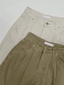 Fortune Pintuck Wide Denim Pants