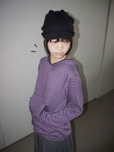 葡萄圓點口袋連帽長袖上衣