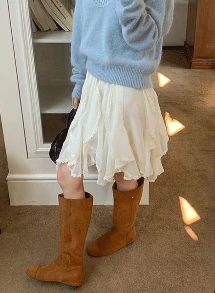 샤르르 프릴 쉬폰 스커트