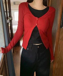 Lasser Round Ribbed Slim Long Sleeve Cardigan - 4 Colors