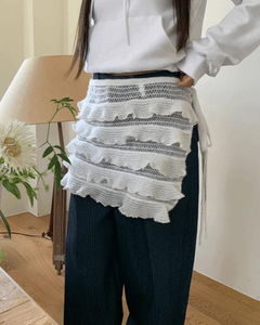 부나 프릴 리본 레이어드 랩 스커트