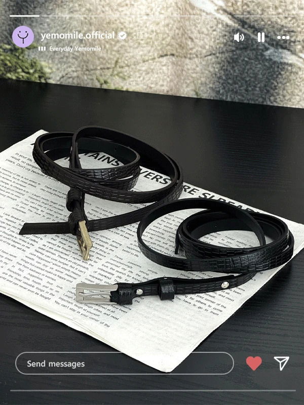 바이브 슬림 소가죽 벨트