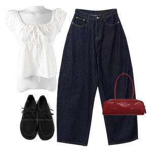 jeans,blouses,loafers 코디