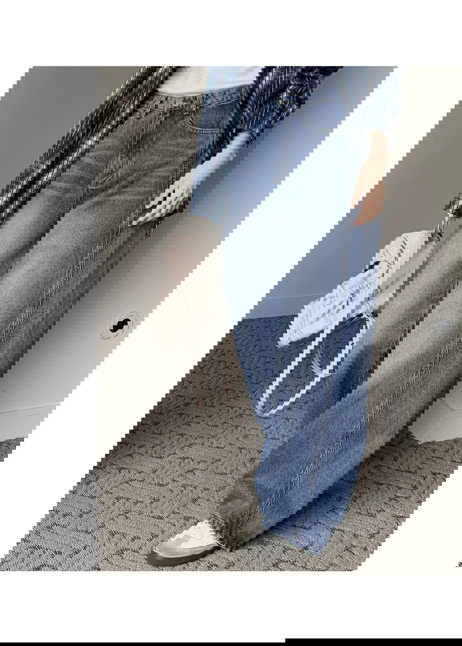 리리앤코 프롬리오 코튼 와이드 히든밴딩 데님 팬츠 청바지