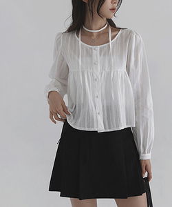 Pomeli shirring strap set blouse