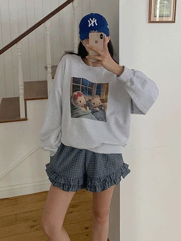 체크 캉캉 밴딩 숏팬츠