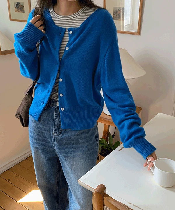 Sentire Wool Shibori Round Long Sleeve Cardigan - 4 Colors