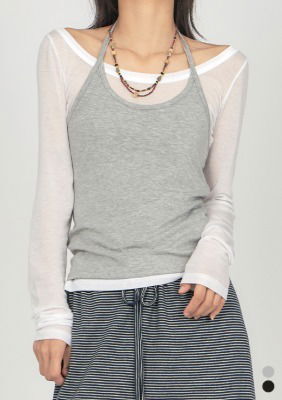 Deep Halter Sleeveless Set T-Shirt TS055