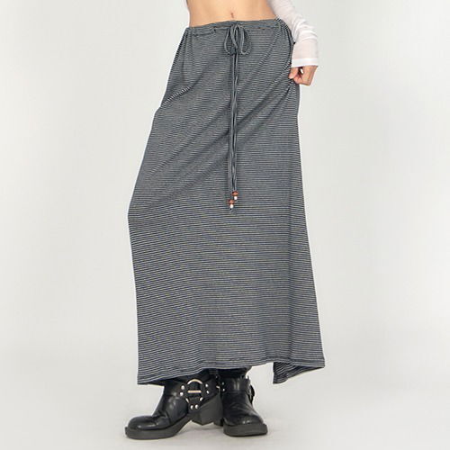 Striped Maxi Banding Skirt SK012 (Ships Today)