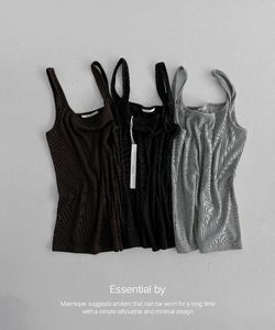 Isol Basic Ribbed Square Neck Sleeveless