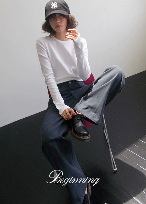 基本款寬鬆純棉長褲