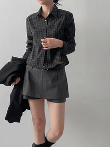 Asso Check Slim Fit Crop Shirt