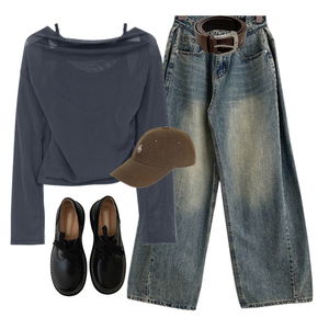 jeans,LongSleeve,loafers 코디