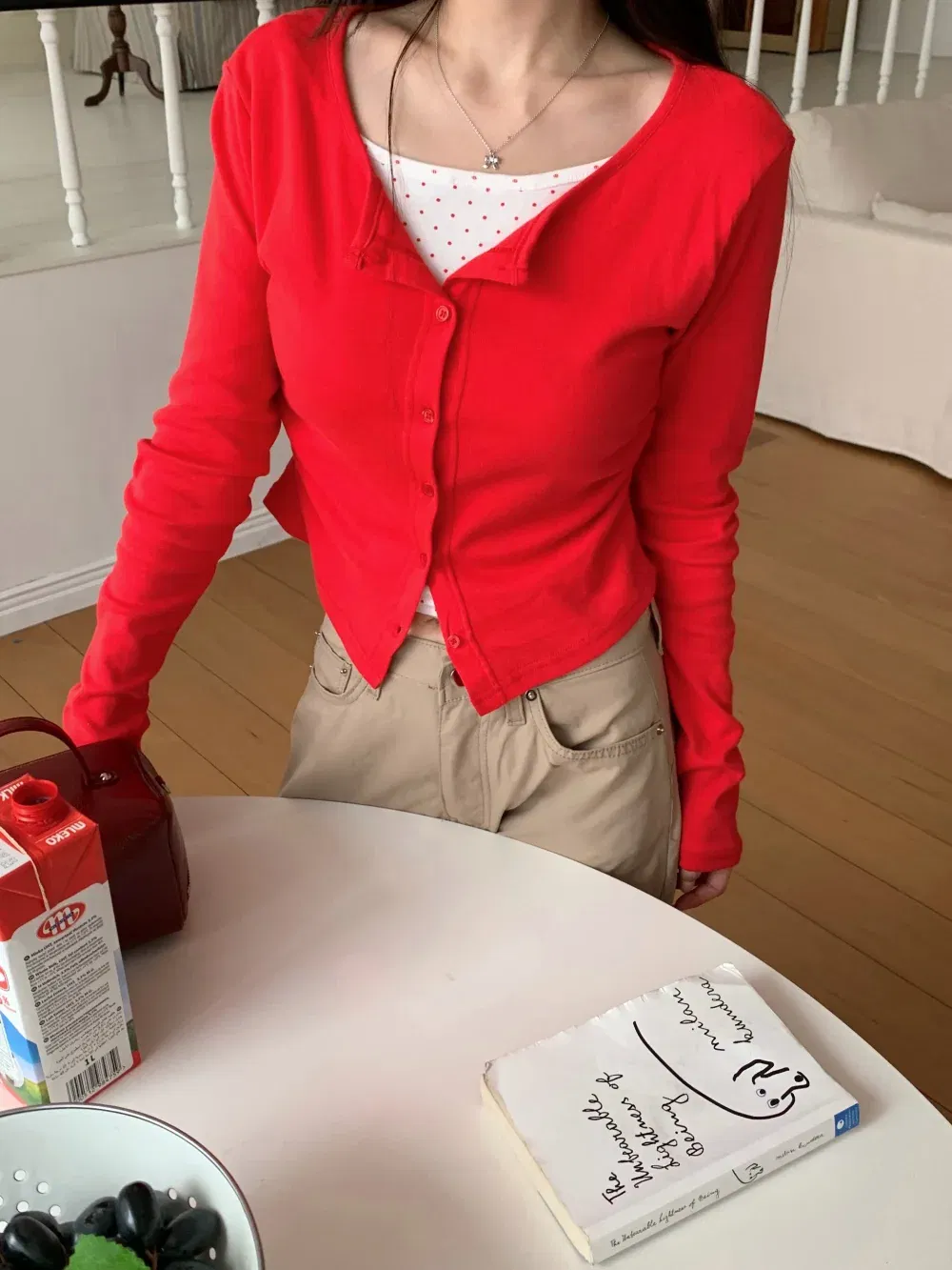 카디건 모델 착용 이미지-S1L71