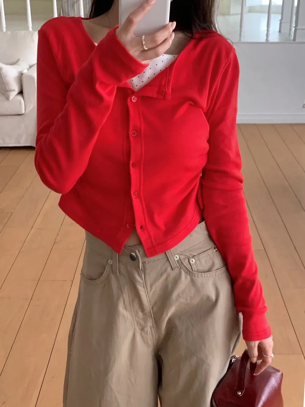 카디건 모델 착용 이미지-S1L74