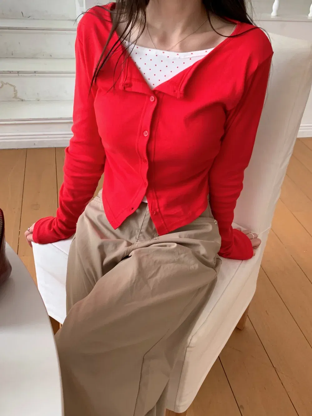 카디건 모델 착용 이미지-S1L75