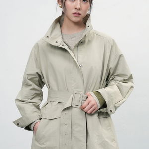 WOMAN 하이넥 사파리 하프 자켓