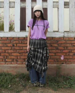 Nar check midi skirt
