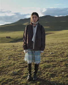 兒童園格紋半身裙