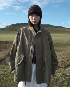 Regular half-neck night jacket *Black, khaki available for same-day shipping