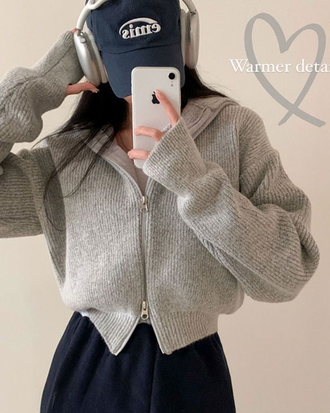 Robe Warmer 2-Way Knit Zip-up