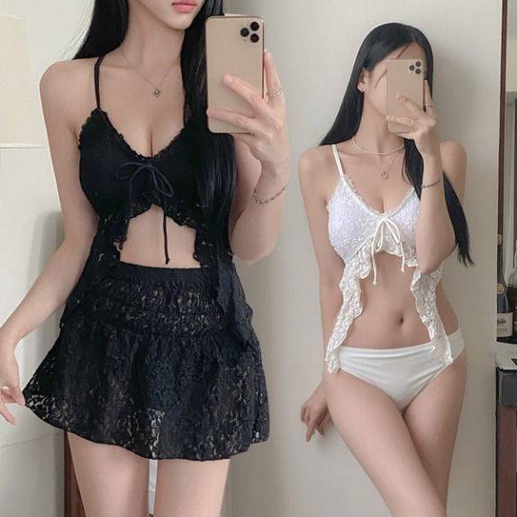 Silom lace skirt bikini set