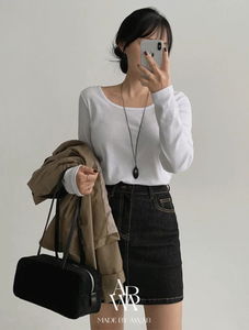 픽스U립넥코튼긴팔티 -4color