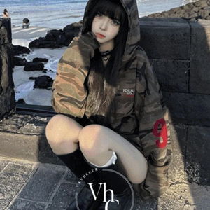 나인 카모 밀리터리 오버핏 후드집업 T#YW1374