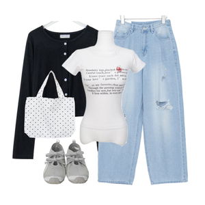 Cardigan/Vest,jeans,ShortSleeve 코디
