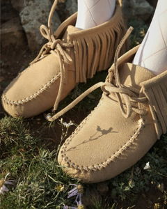 Suede fringe moccasins